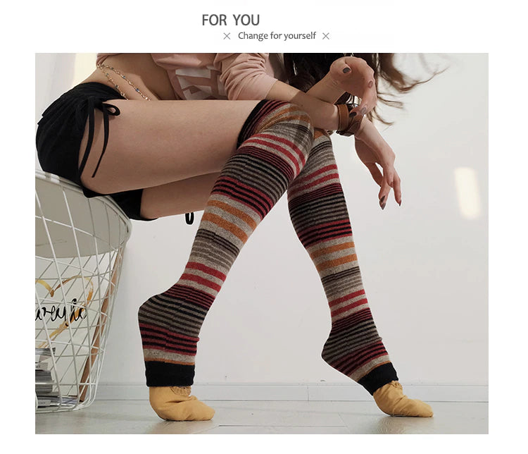 Striped Cashmere Leg Slieves